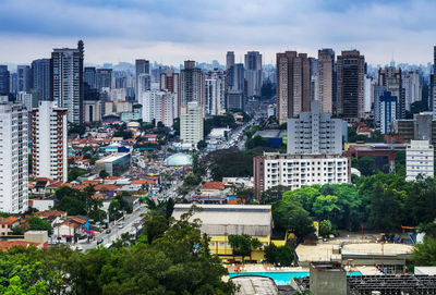 View of skyscrapers in city