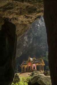 View of temple in cave