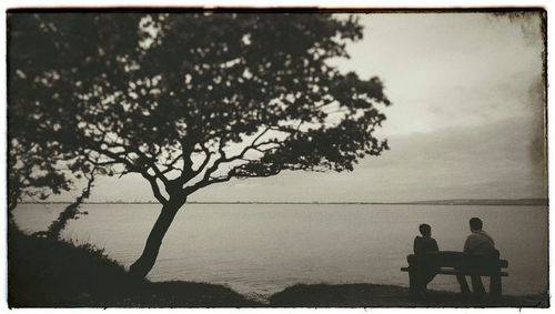 Man standing on tree trunk