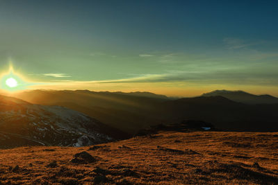 Mountain landscape sunset