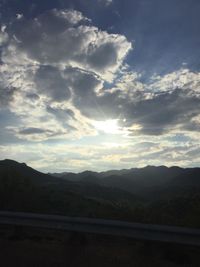 Scenic view of landscape against sky during sunset