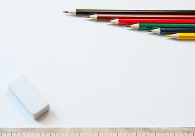 High angle view of pen on table