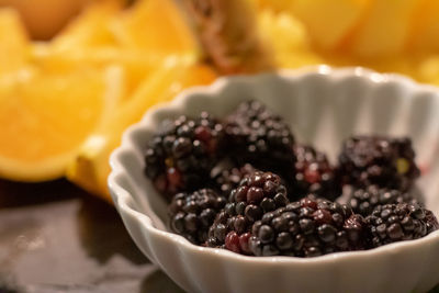 Close-up of dessert in bowl on table