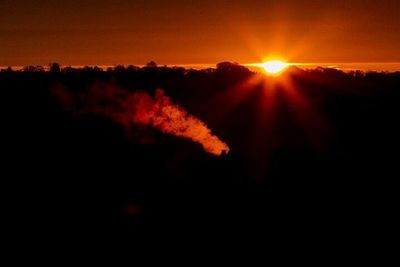 Sun shining through clouds