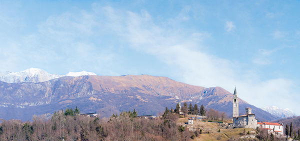 Panoramic view of mountains against sky