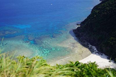 High angle view of bay