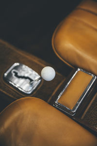 High angle view of coffee on table