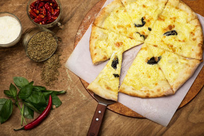 Close-up of food on cutting board