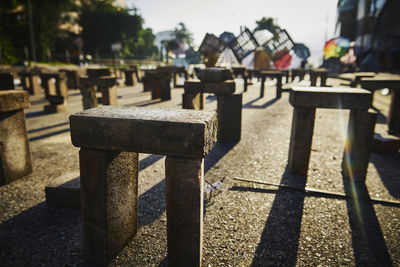 Row of cross on cemetery