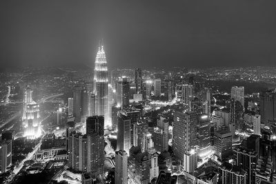 Illuminated cityscape at night