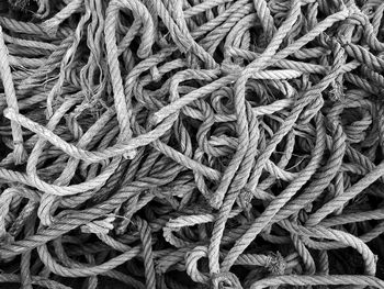 Full frame shot of tangled ropes