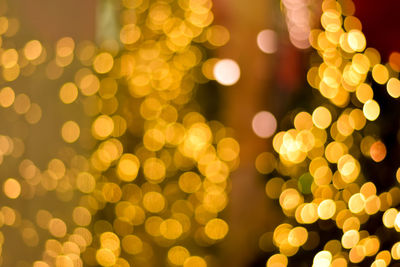 Defocused image of illuminated christmas lights