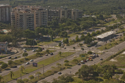 High angle view of cityscape