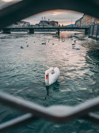 Nautical vessel on river against sky