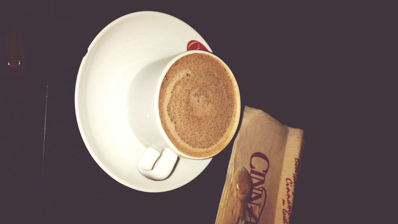 indoors, coffee cup, food and drink, table, still life, coffee - drink, drink, coffee, cup, close-up, directly above, refreshment, high angle view, saucer, no people, white color, freshness, studio shot, circle, copy space