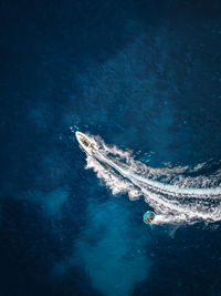 High angle view of sea waves