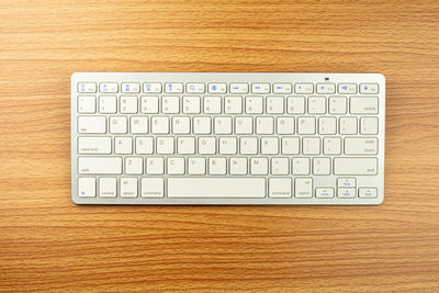 High angle view of computer keyboard on table