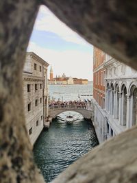 Arch bridge over river