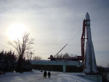Bridge against sky during winter