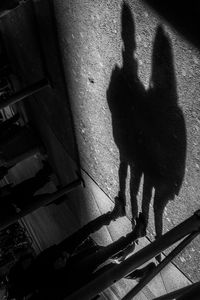 Shadow of man on wall