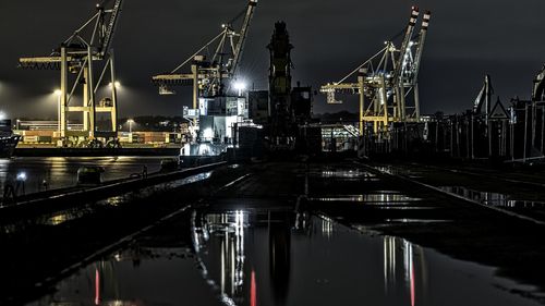 Cranes at construction site