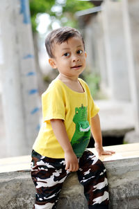 Portrait of cute boy looking at camera