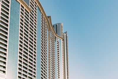 Low angle view of modern building against sky