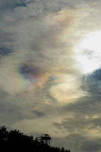 Low angle view of cloudy sky at sunset