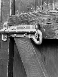 Close-up of rusty wooden door