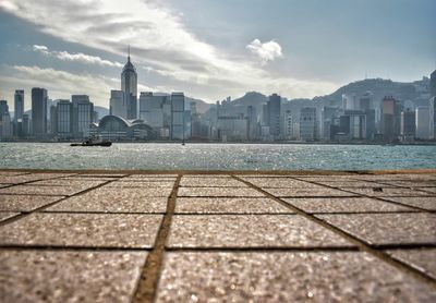 A view of hong kong taken from the floor
