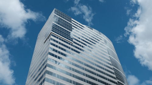 Low angle view of modern building against sky