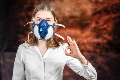 Portrait of a girl wearing mask