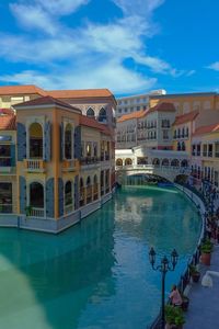 View of swimming pool in city