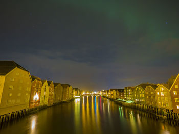 Illuminated city at night