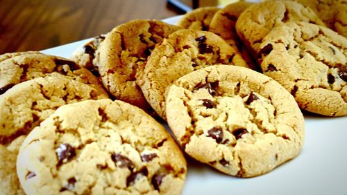 Close-up of cookies in plate