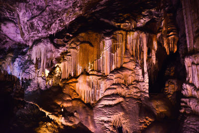 Low angle view of rock formation in cave