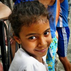 Close-up portrait of smiling boy