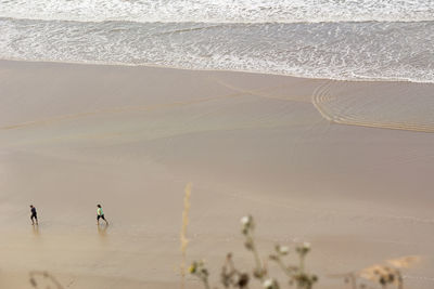 Man on sand at beach