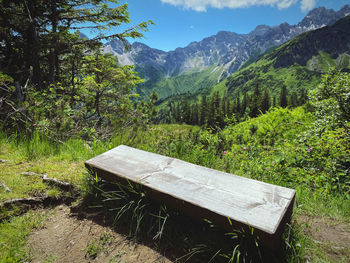 Scenic view of landscape against mountains / enjoying the mountain view /have a break