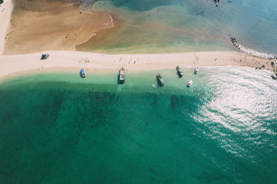 High angle view of beach