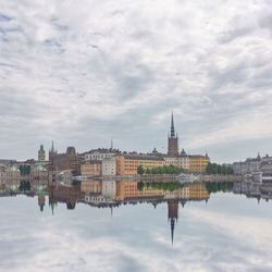 Reflection of buildings in water