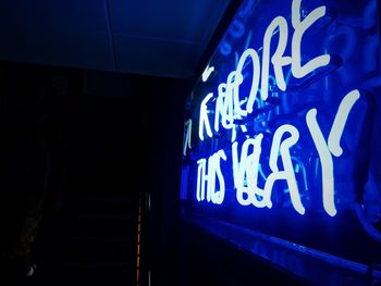 Close-up of text on wall