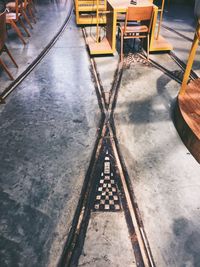 High angle view of railroad tracks
