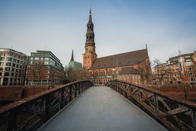 Low angle view of historic building against clear sky