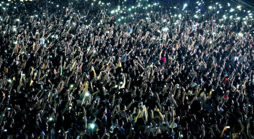 People enjoying at night