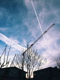 Low angle view of vapor trail in sky