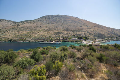 Scenic view of landscape against clear sky