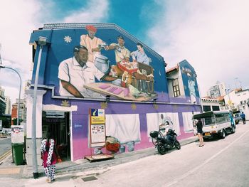 View of statue against building