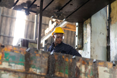 Man working in shopping mall