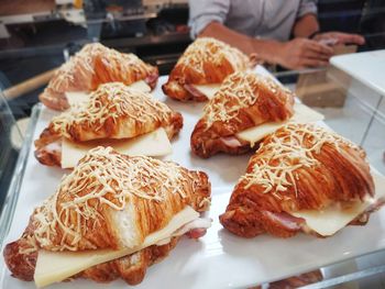 Croissant with ham and cheese